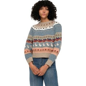 Sea New York Samira Jacquard sheep sweater size M NWOT